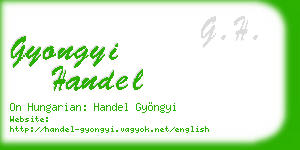 gyongyi handel business card