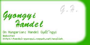 gyongyi handel business card